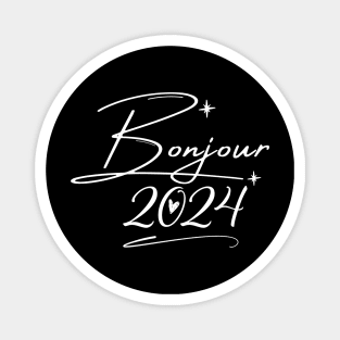 Chic Greetings: Bonjour 2024 Magnet